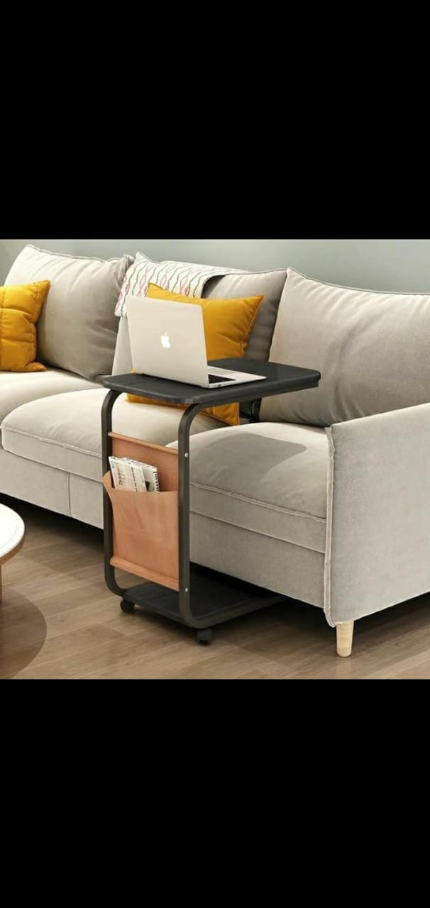 PC Home Decor | Movable Metal Side Table, Black