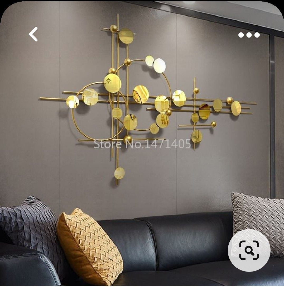 Teal Frame Large Metal Wall Art, Luxury 3D Geometric Pattern