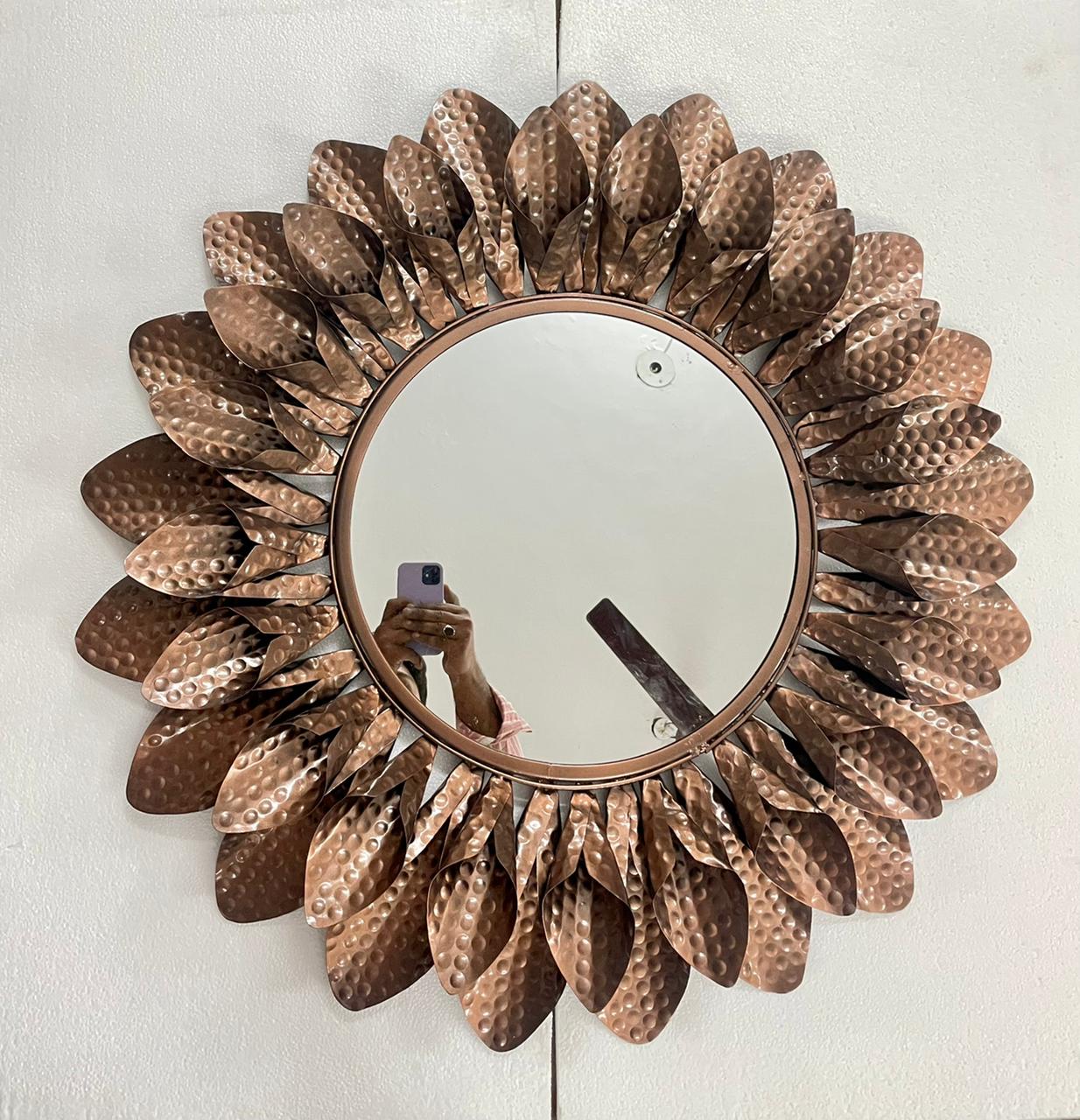 PC Home Decor | Big Leaves Mirror, Rose Gold