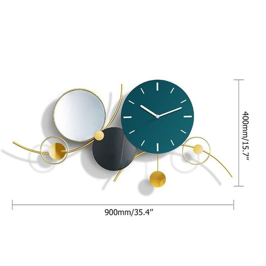 PC Home Decor | Exclusive Wall Clock, White, Black, Gold & Ocean