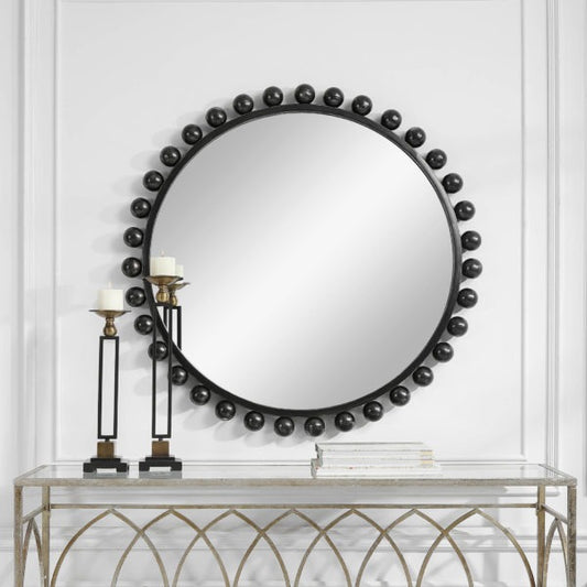 Outer Dots Black Wall Mirror