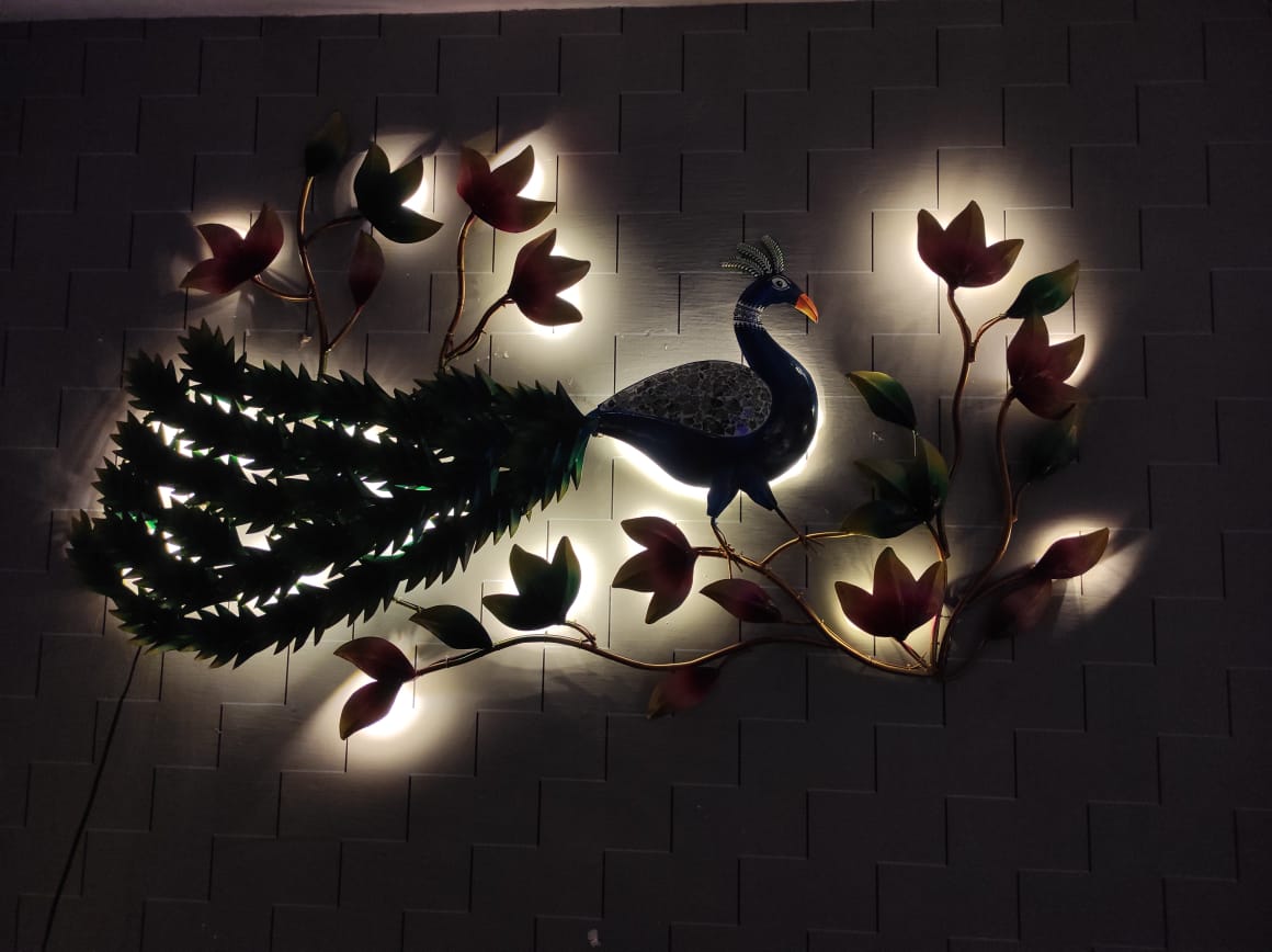 Pakshiraj Wall Art Decor With LED Light | Exotic Creation Peacock Wall Decor