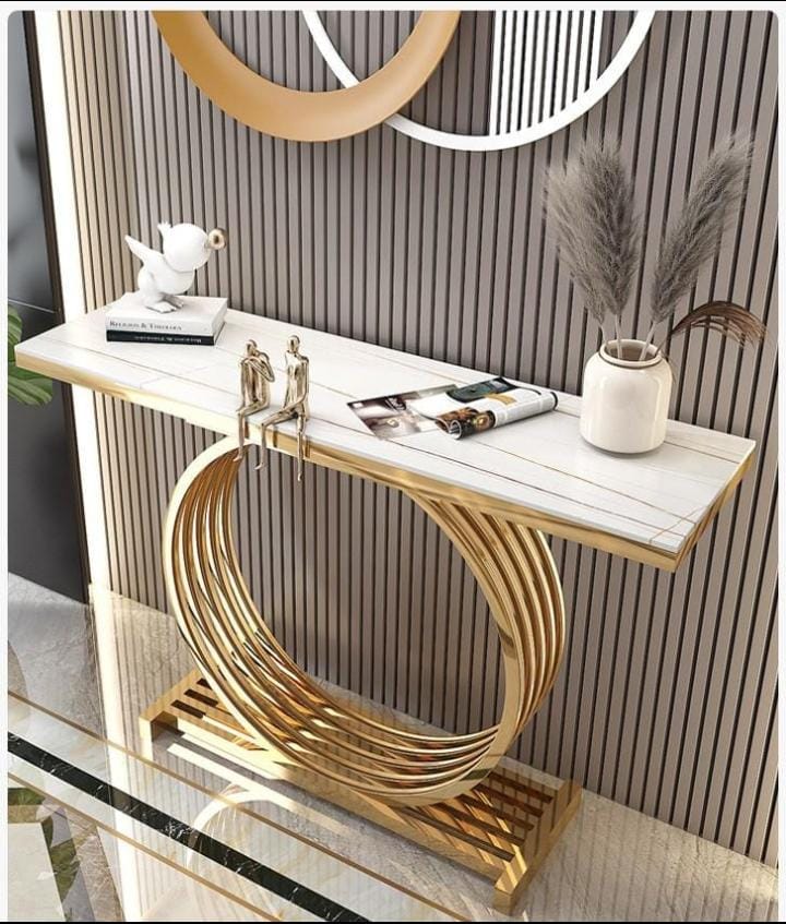 Stainless Steel Round Console Table – PC HOME DECOR