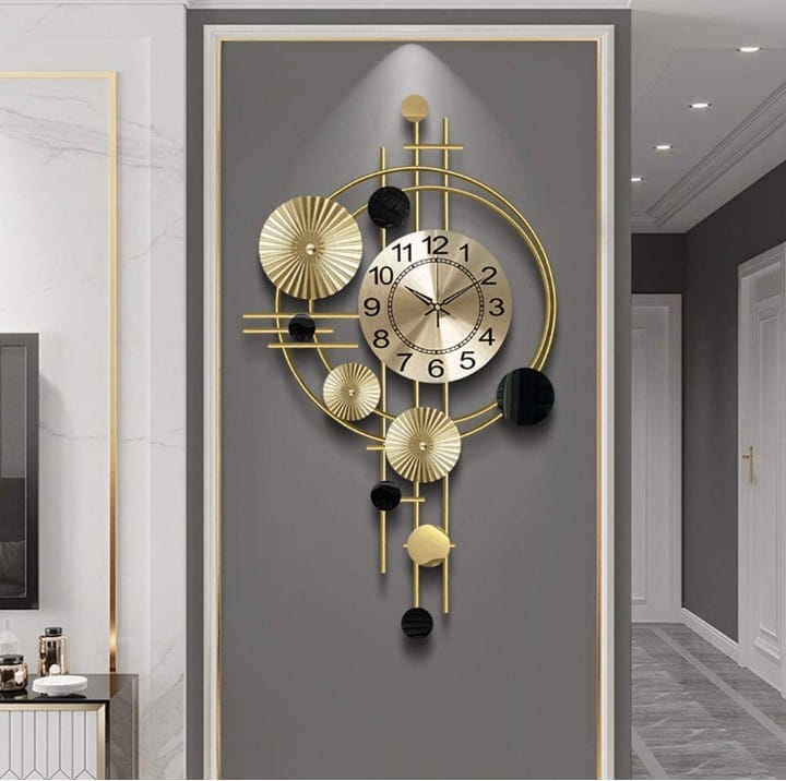 PC Home Decor | Verticle Golden Round Clock, Gold – PC HOME DECOR