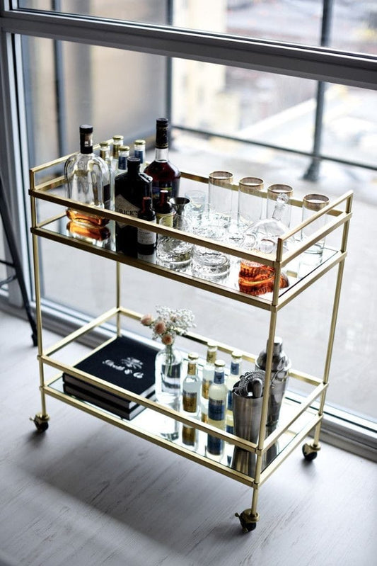 PC Home Decor | Rectangular Bar Trolly, Gold