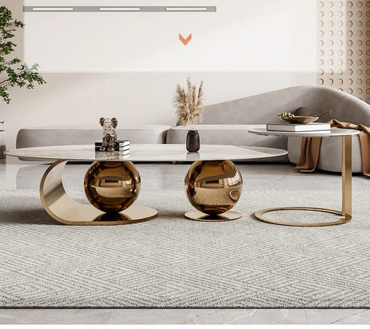 Anthena Centre Table With White  Marble Stone