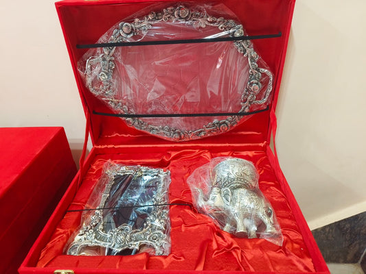 German Silver Tray Set