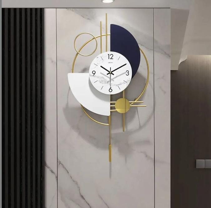 PC Home Decor | Trendy Wall Clock , White & Gold