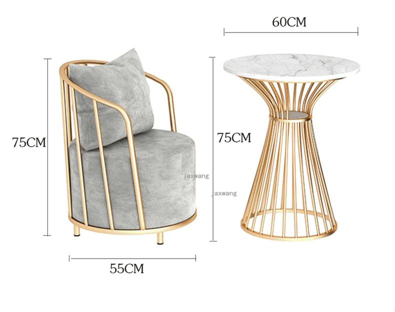 Nordic Single Living Room Sofa, Gold and Grey