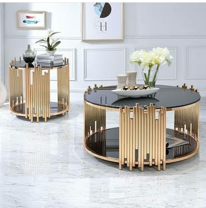 PC Home Decor | Set of Two Urban Steel Centre Table, Gold