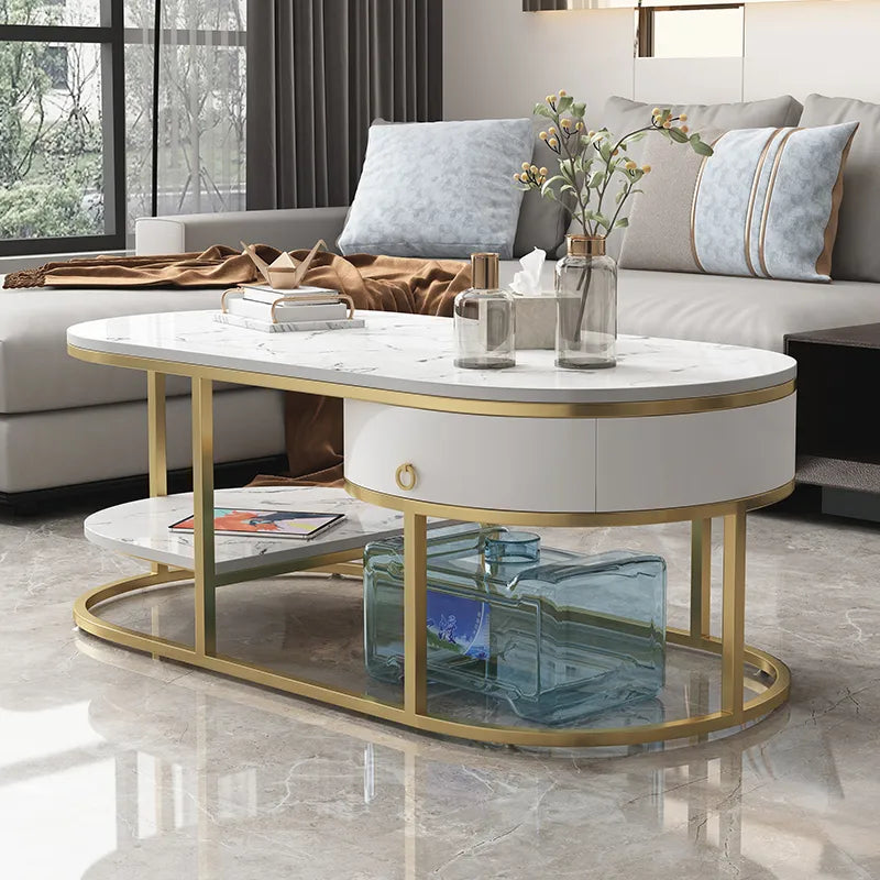 Modern Marble Coffee Table With Drawer