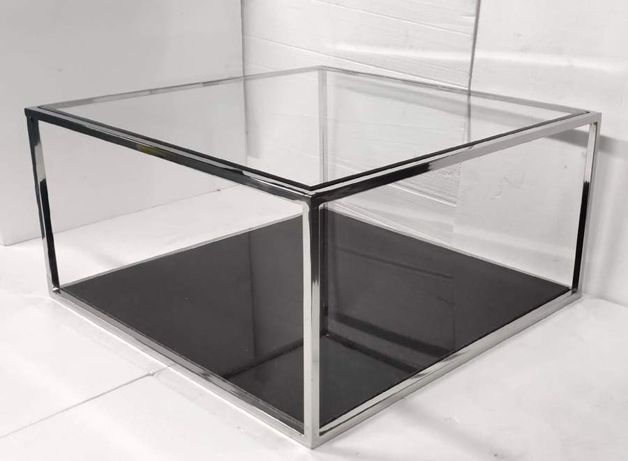 Square Center Table, Steel and Black