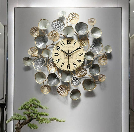 PC Home Decor | Petals Wall Clock 36", Light Gold