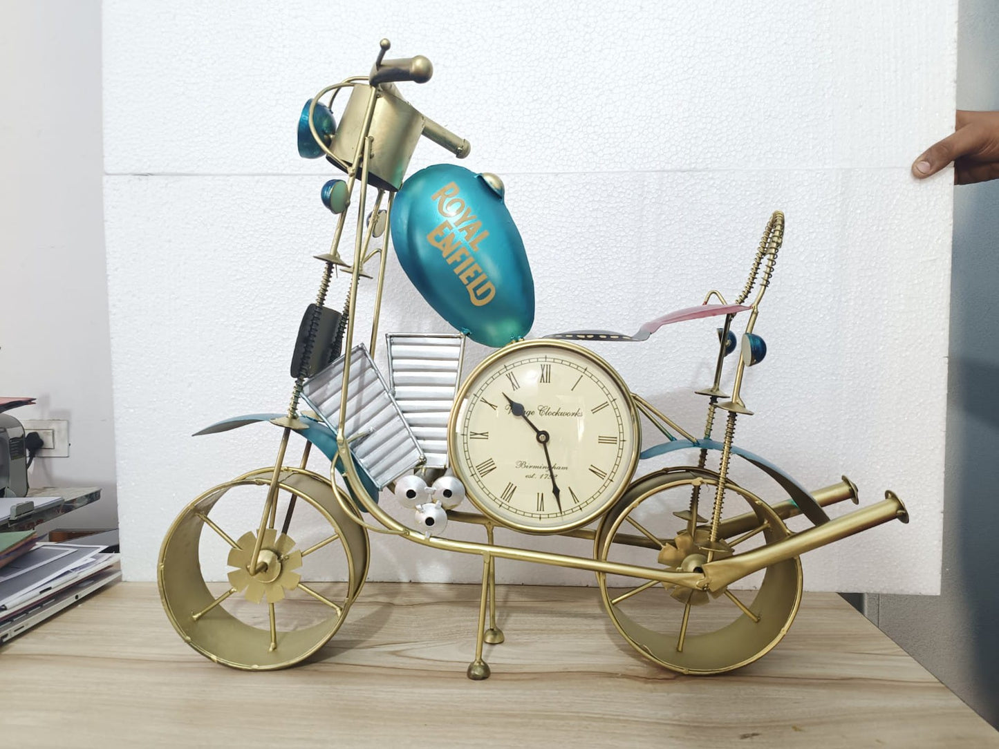 Metal Bike With Clock