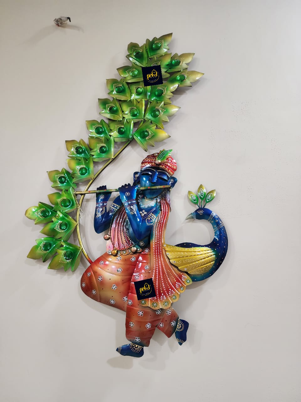 Krishna With Peacock Wall Art