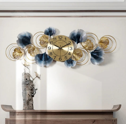 PC Home Decor | Large Flowers Wall Clock, Gold