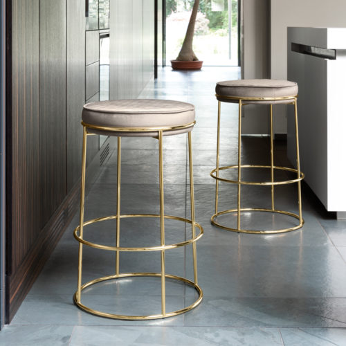 PC Home Decor | Metal Bar Stool with Cushion, Gold