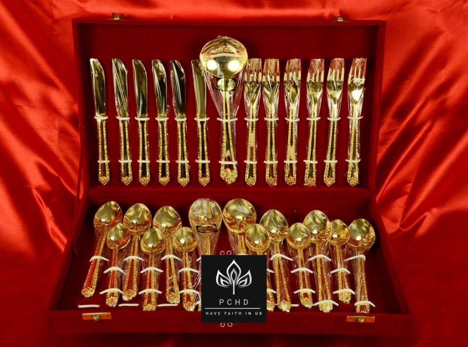 PC Home Decor | Brass Cutlery Set