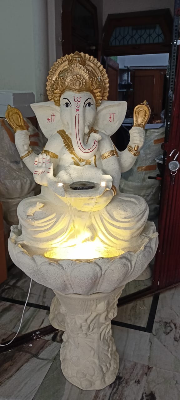 PC Home Decor | Ganesha Fountain, White
