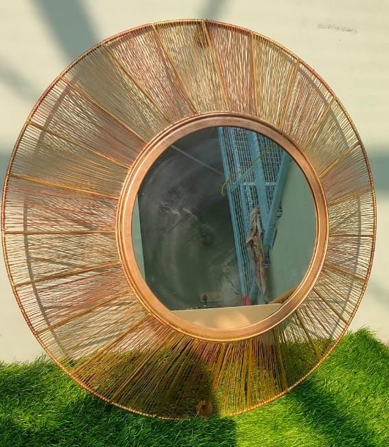 PC Home Decor | Brass Convex Mirror, Bronze