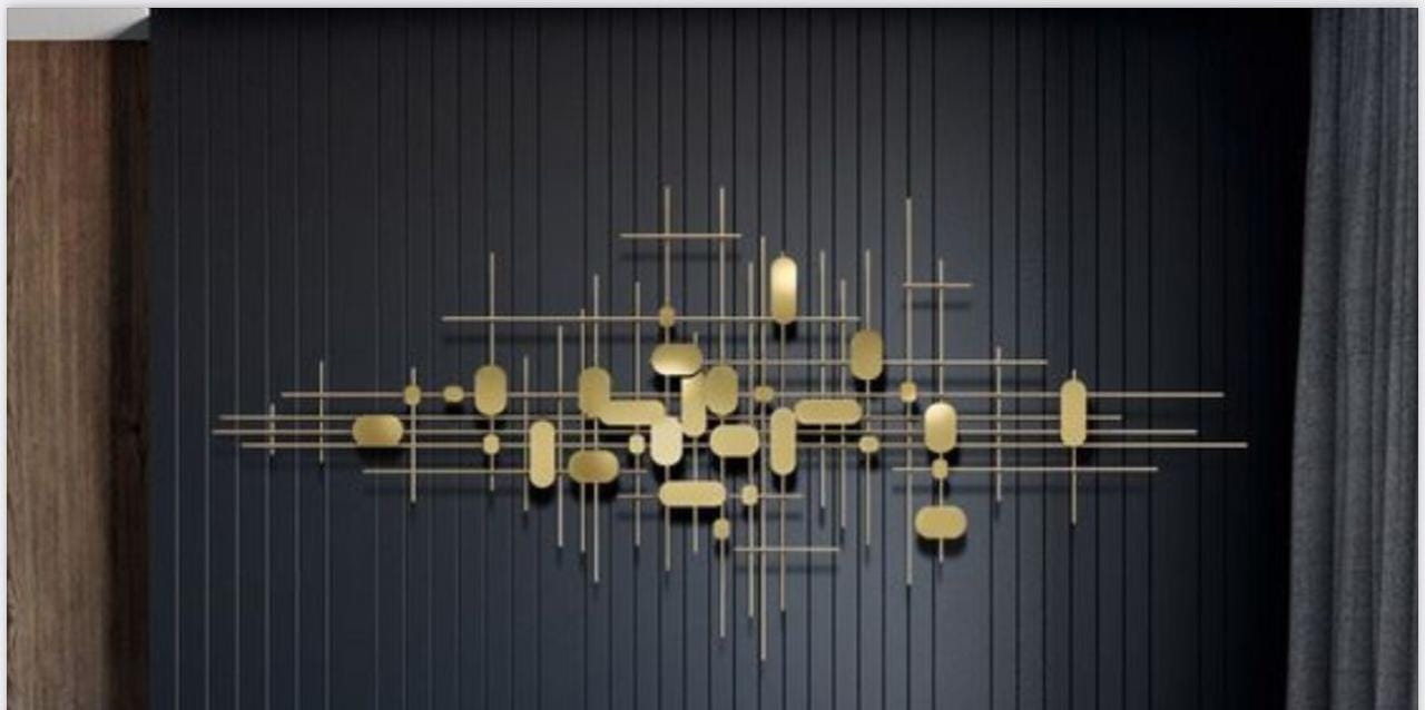 Modern Luxury Abstract Metal Wall Art for Living Room Decoration