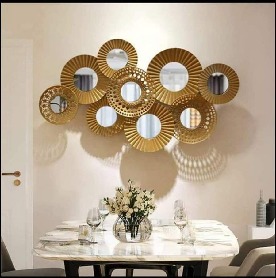 PC Home Decor | Circular Mirror Wall Decor,Gold
