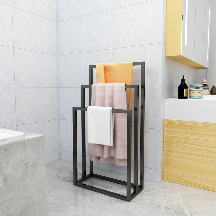 PC Home Decor | Set of 2 Metal Towel Stand, black