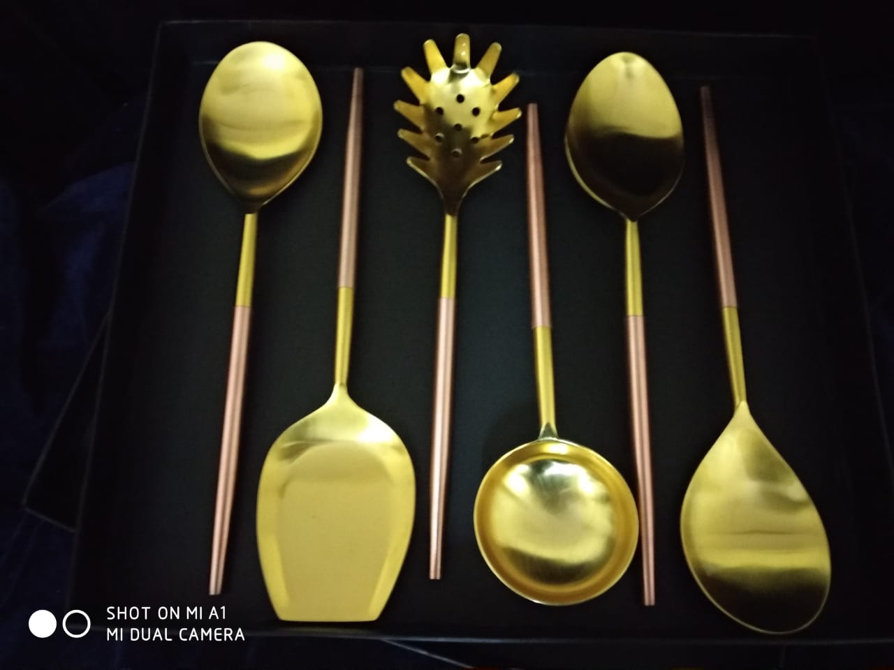 Flatware Stainless Steel Premium Gold Serving Spoons  (6 pcs)