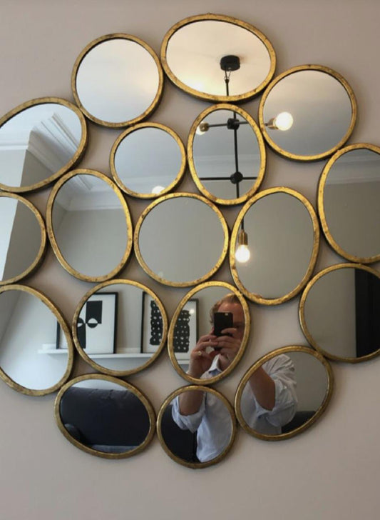 PC Home Decor | Oval Mirrors Wall Art Mirror, Gold