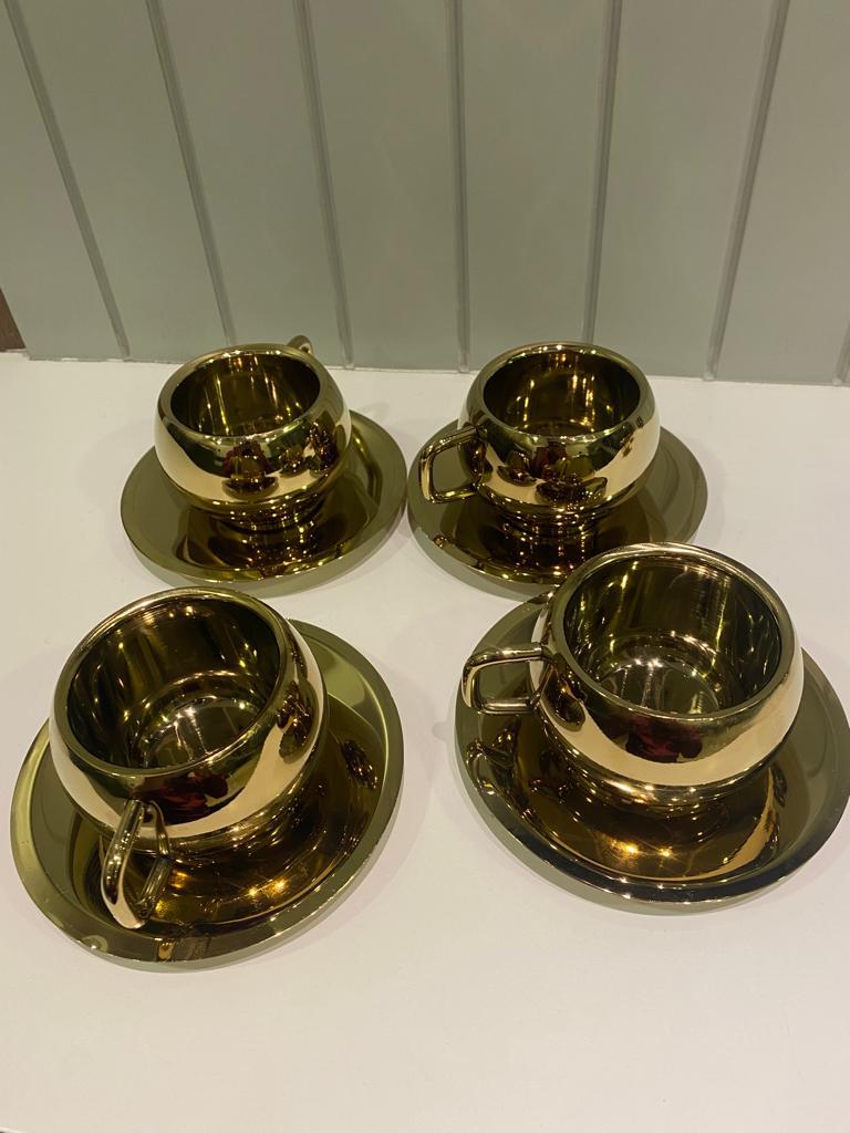 Highquality SS GoTea Coffee lden Cup And Saucer Set With PVD Coating
