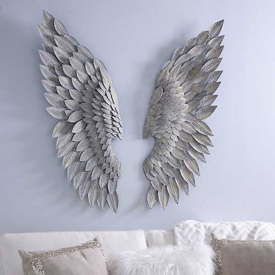 PC Home Decor | Metal Eagle Wings Wall Decor, White
